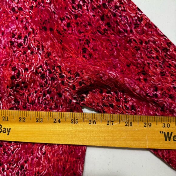 Catherines Women's 3X (26/28W) Tunic Crinkle Pink Damask Print Sequins Artsy - Picture 5 of 10